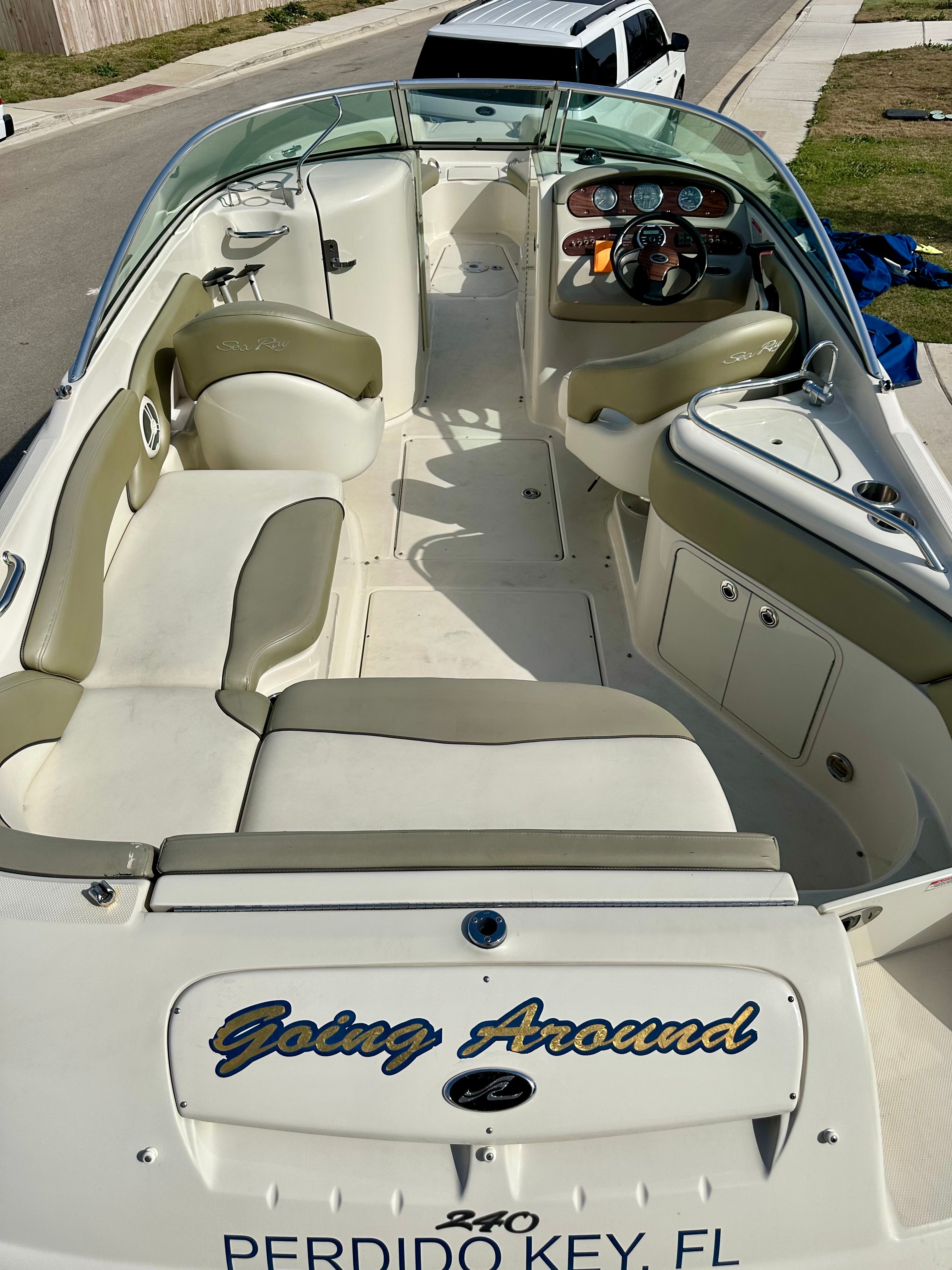Interior view of a 2006 Sea Ray 240 Sundeck boat.
