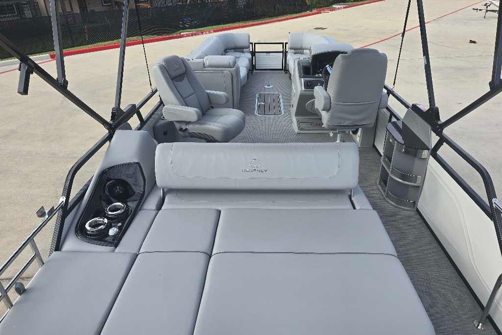 2025 Regency 250 LE3 Sport pontoon boat with luxurious seating and modern amenities.