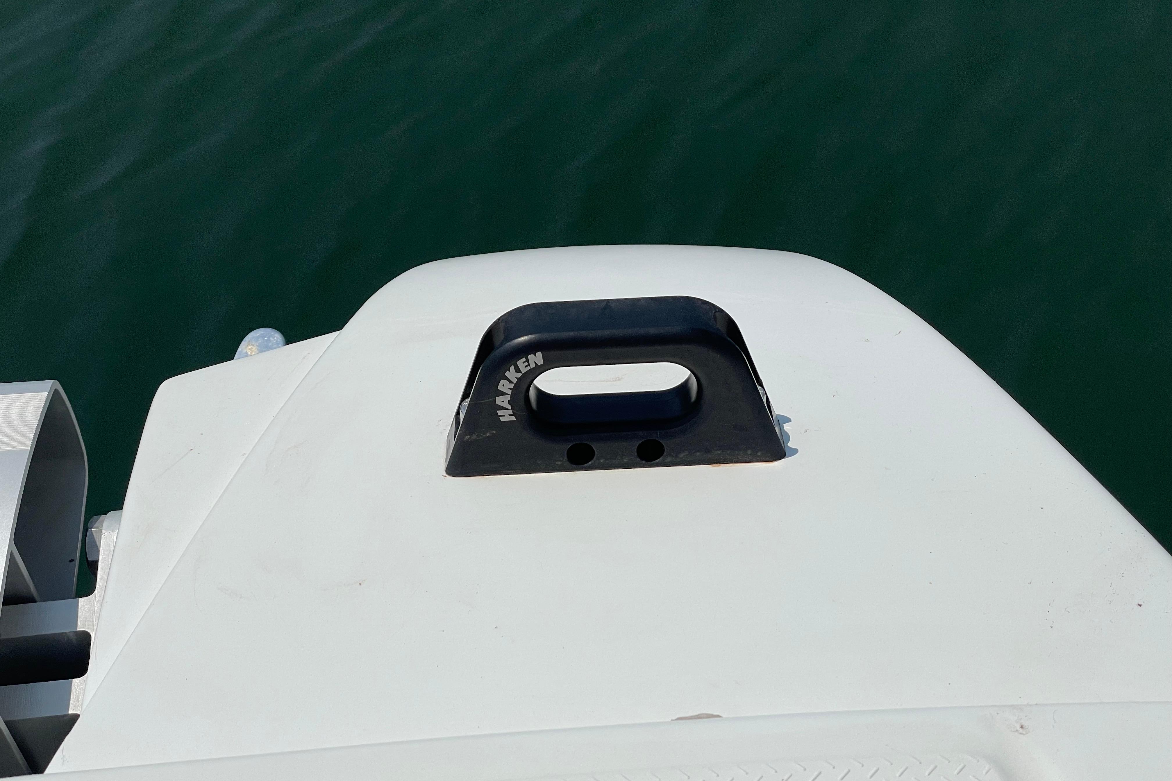 Deck detail of 2020 Fountaine Pajot Saona 47 catamaran with Harken fitting.