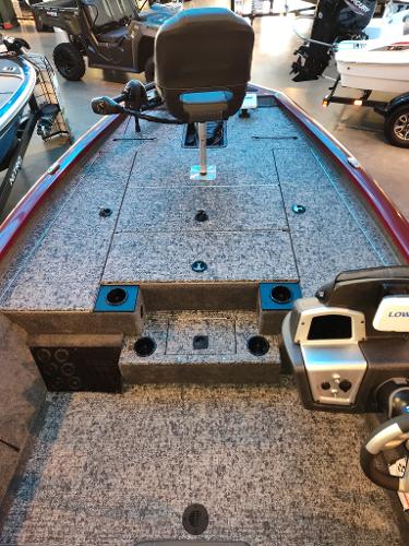 2025 Tracker Panfish 17 boat interior with seating and control panel.