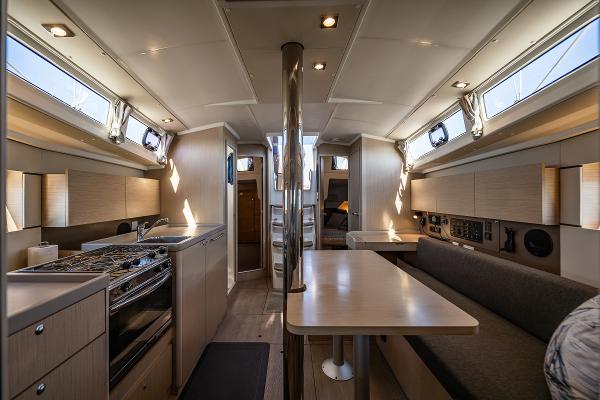 Interior of 2021 Beneteau Oceanis 38.1 yacht.