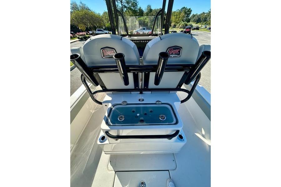 2026 Ranger 2360 Bay boat interior with seating and livewell.