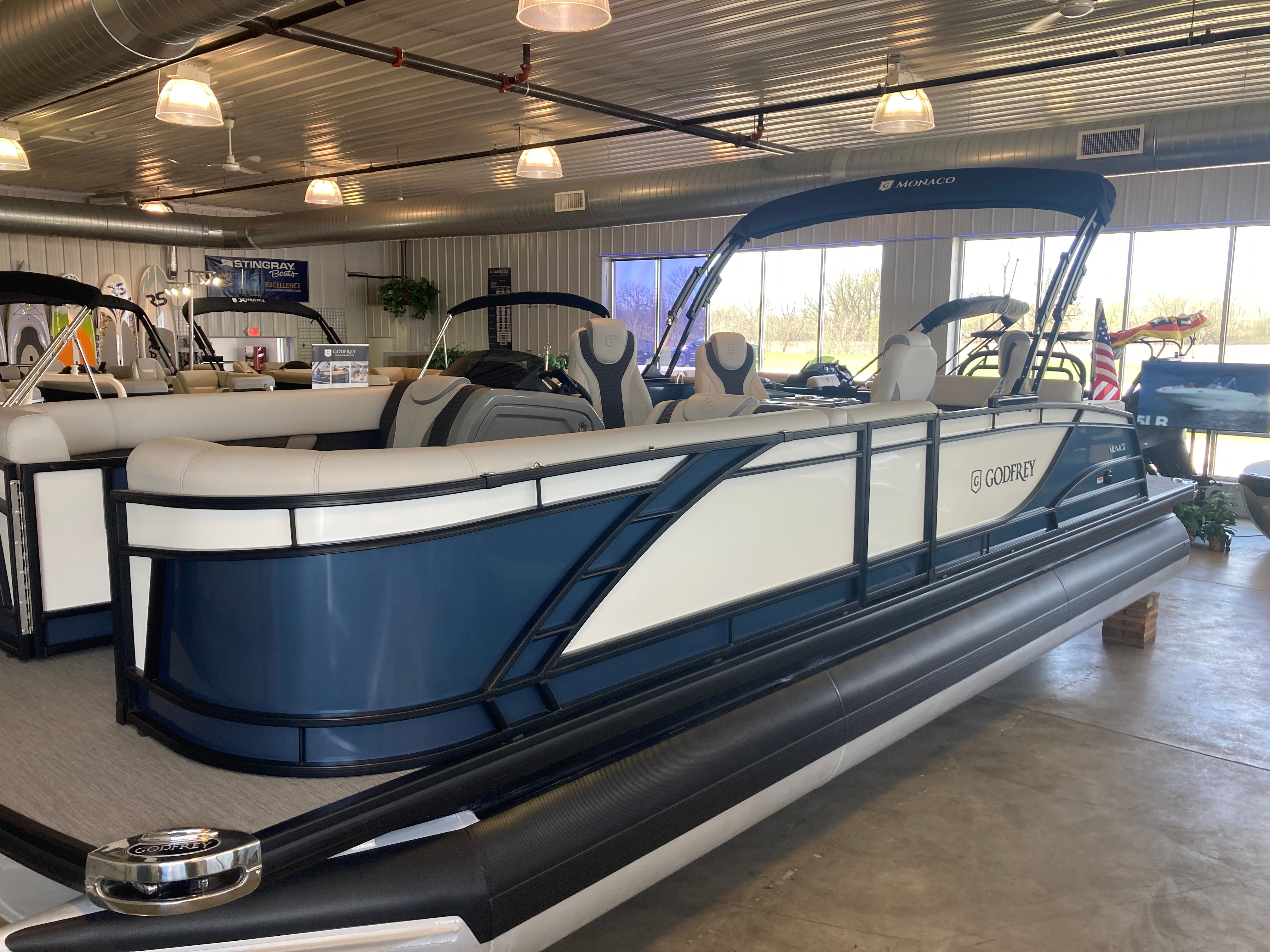 2025 Godfrey Monaco 255QSB Quad Seat TRIPLETOON