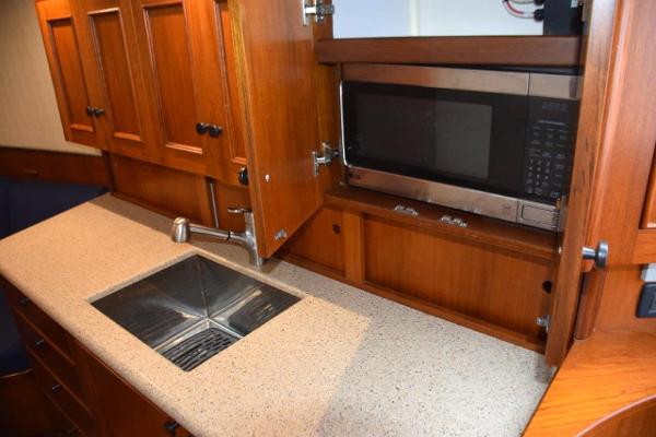 Microwave in cabinet