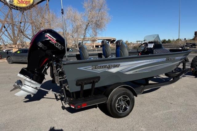 2026 Ranger VS1782SC Angler boat on trailer, featuring sleek design and powerful outboard motor.
