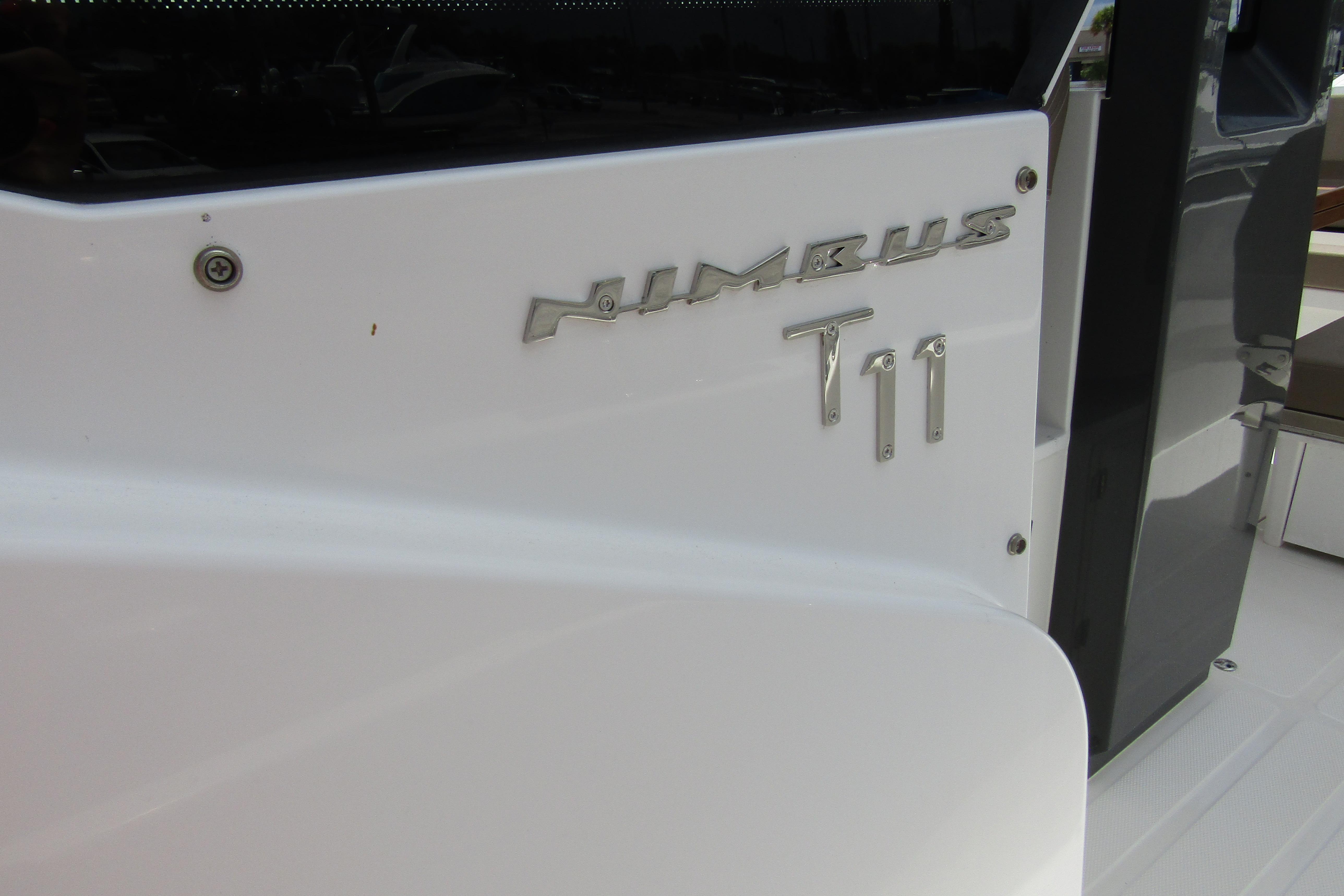 2025 Nimbus Tender 11 boat, sleek white exterior with model nameplate.