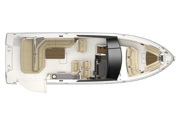 Manufacturer Provided Image: Top view of 2018 Sea Ray SLX 400 boat layout.