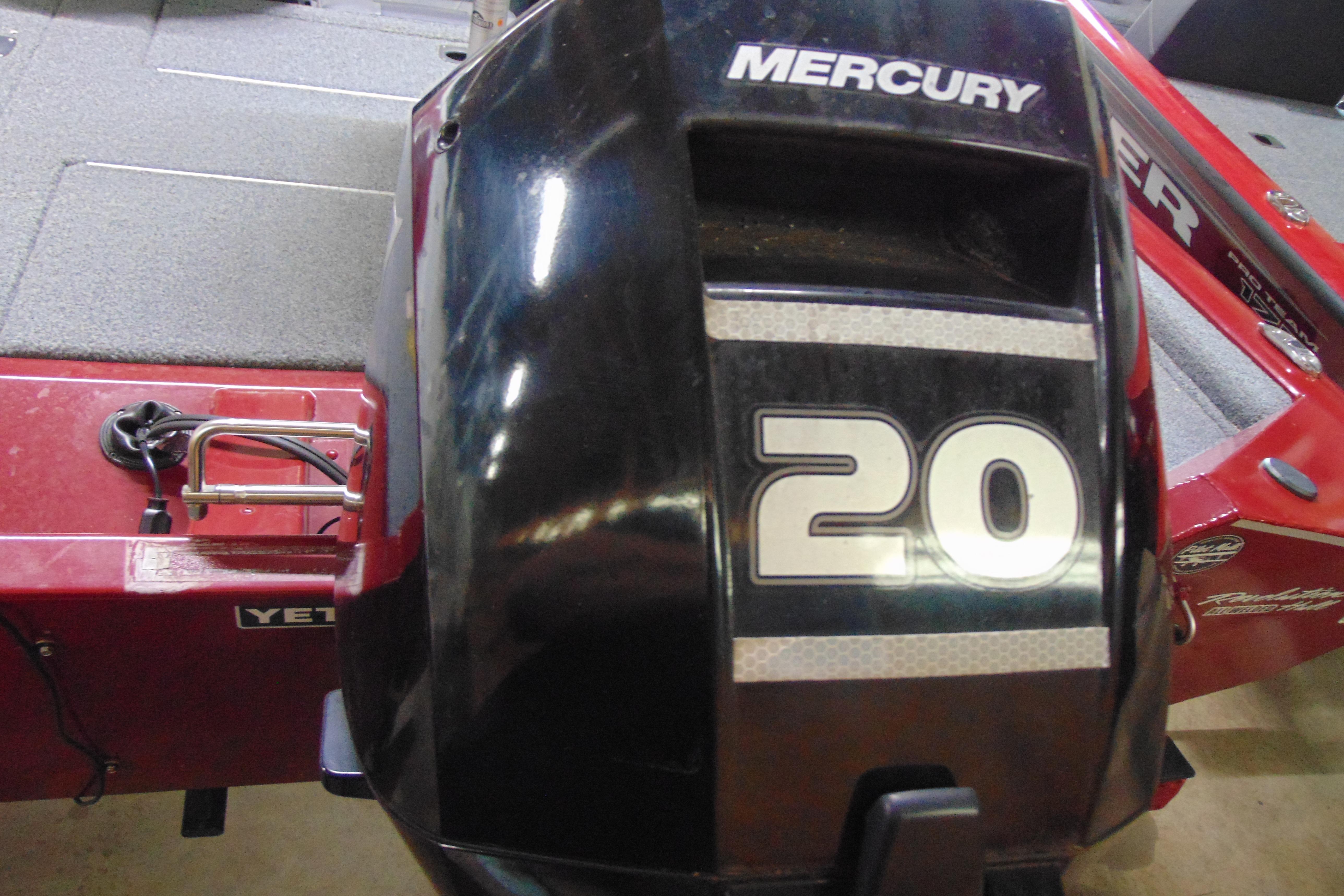 Bass Tracker Pro 17 boat with Mercury 20 engine, 2022 model.