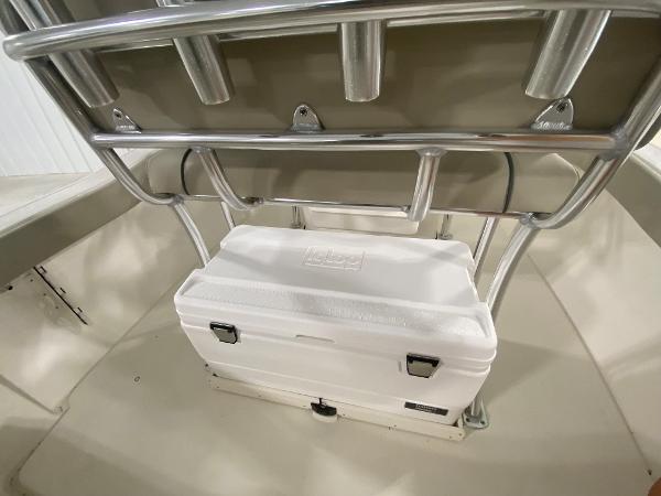 2024 Key West 203 FS boat with integrated cooler storage.
