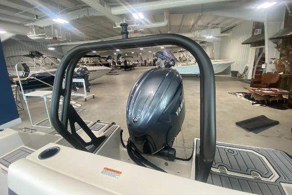 2024 Starcraft SVX 190 boat with Yamaha outboard motor in showroom.