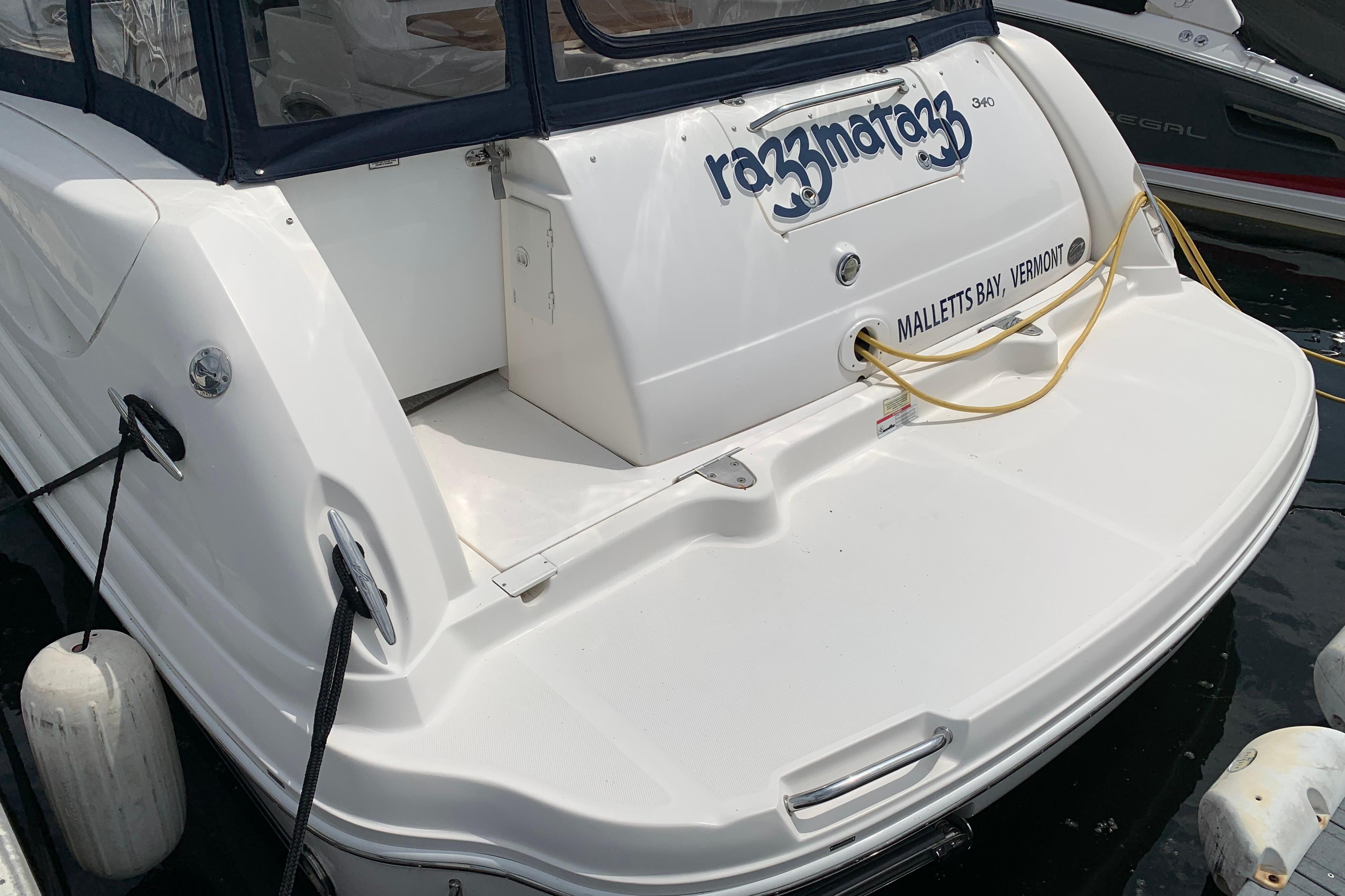 2007 Sea Ray 340 Sundancer docked at Malletts Bay, Vermont.