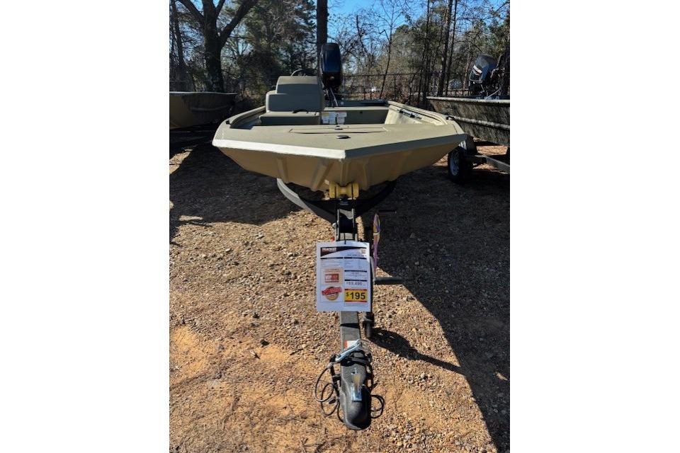 2026 Tracker Grizzly 1648 SC boat on trailer in outdoor setting.