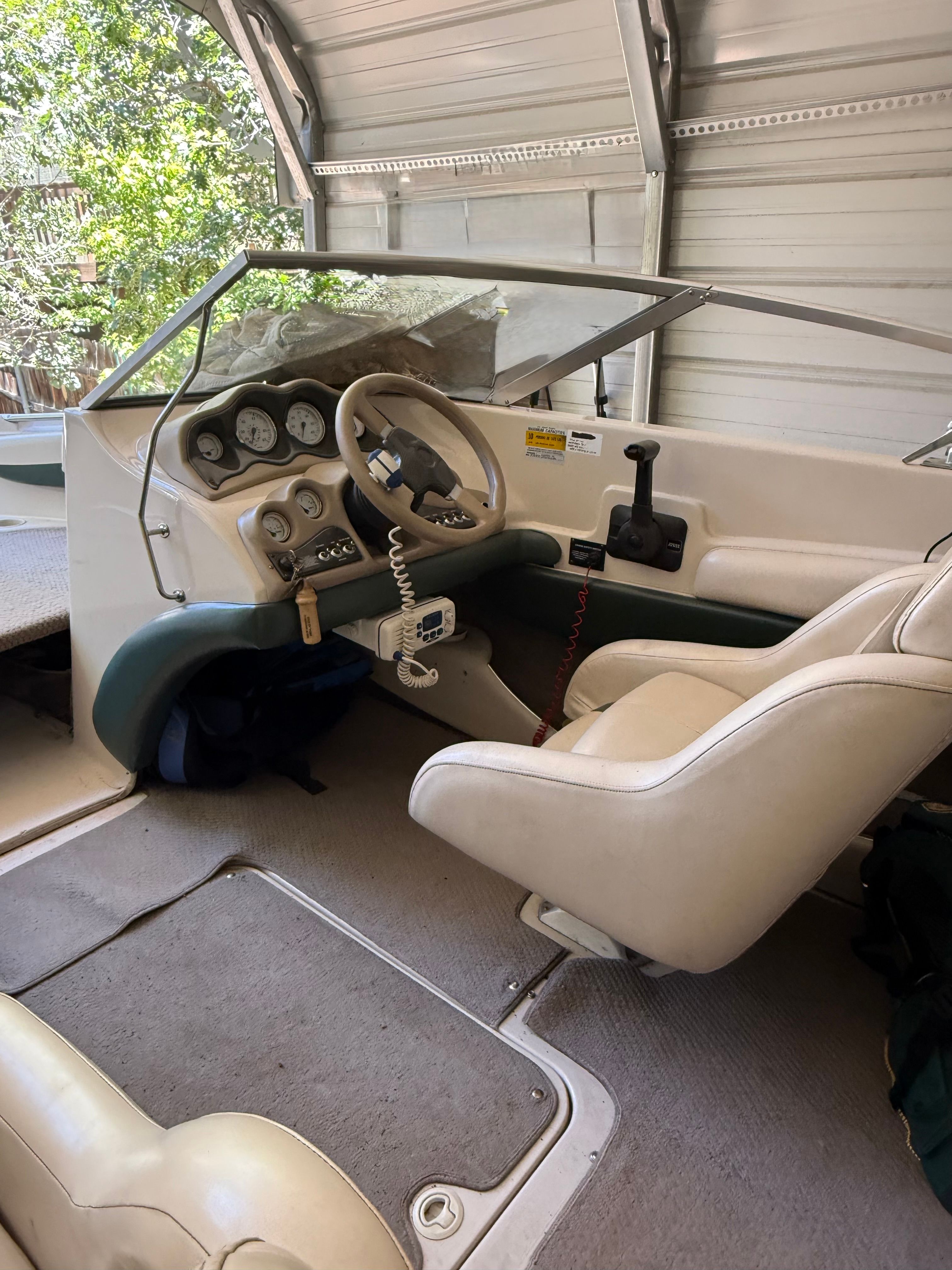 Interior of a 2002 Glastron GX 205 Ski & Fish boat.