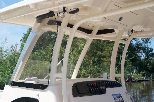 Manufacturer Provided Image: 2018 Grady-White Canyon 306 boat console and windshield.
