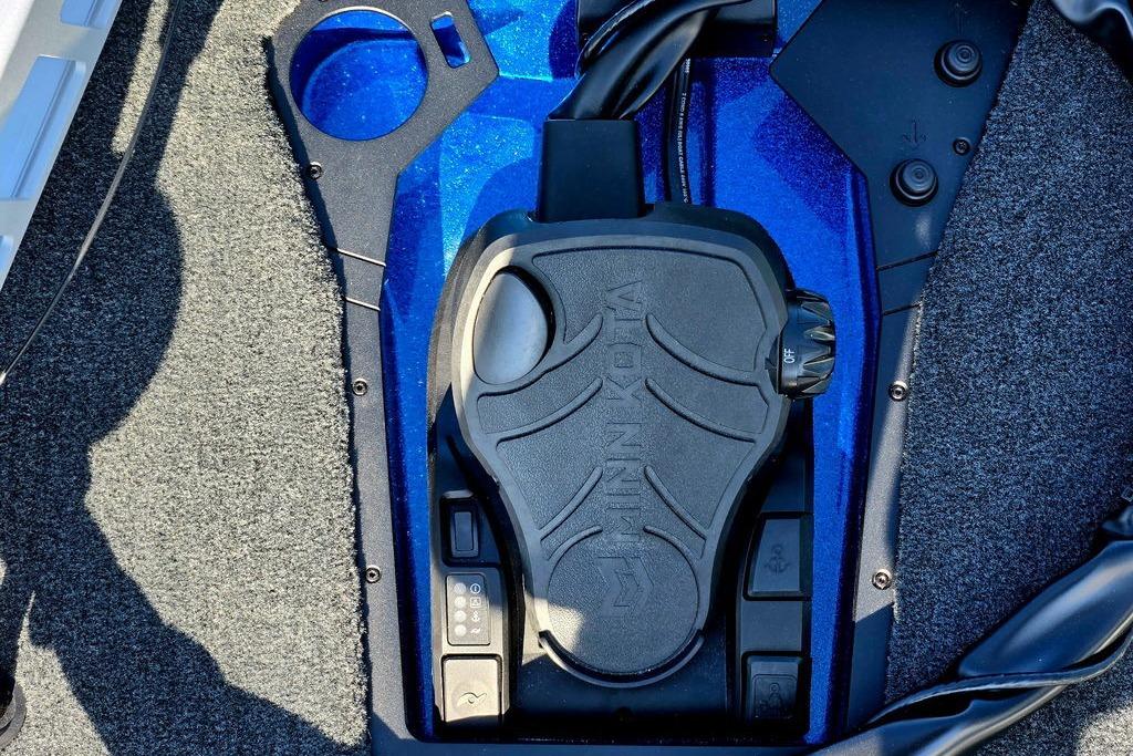 Foot pedal control on 2026 Skeeter ZXE20 boat, featuring Minn Kota branding.