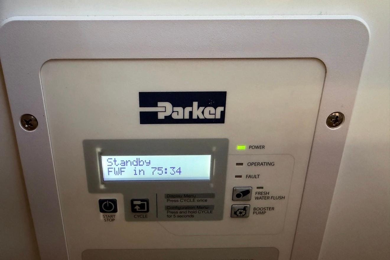 Control panel of a Parker system on a 2022 Hanse 418 yacht.