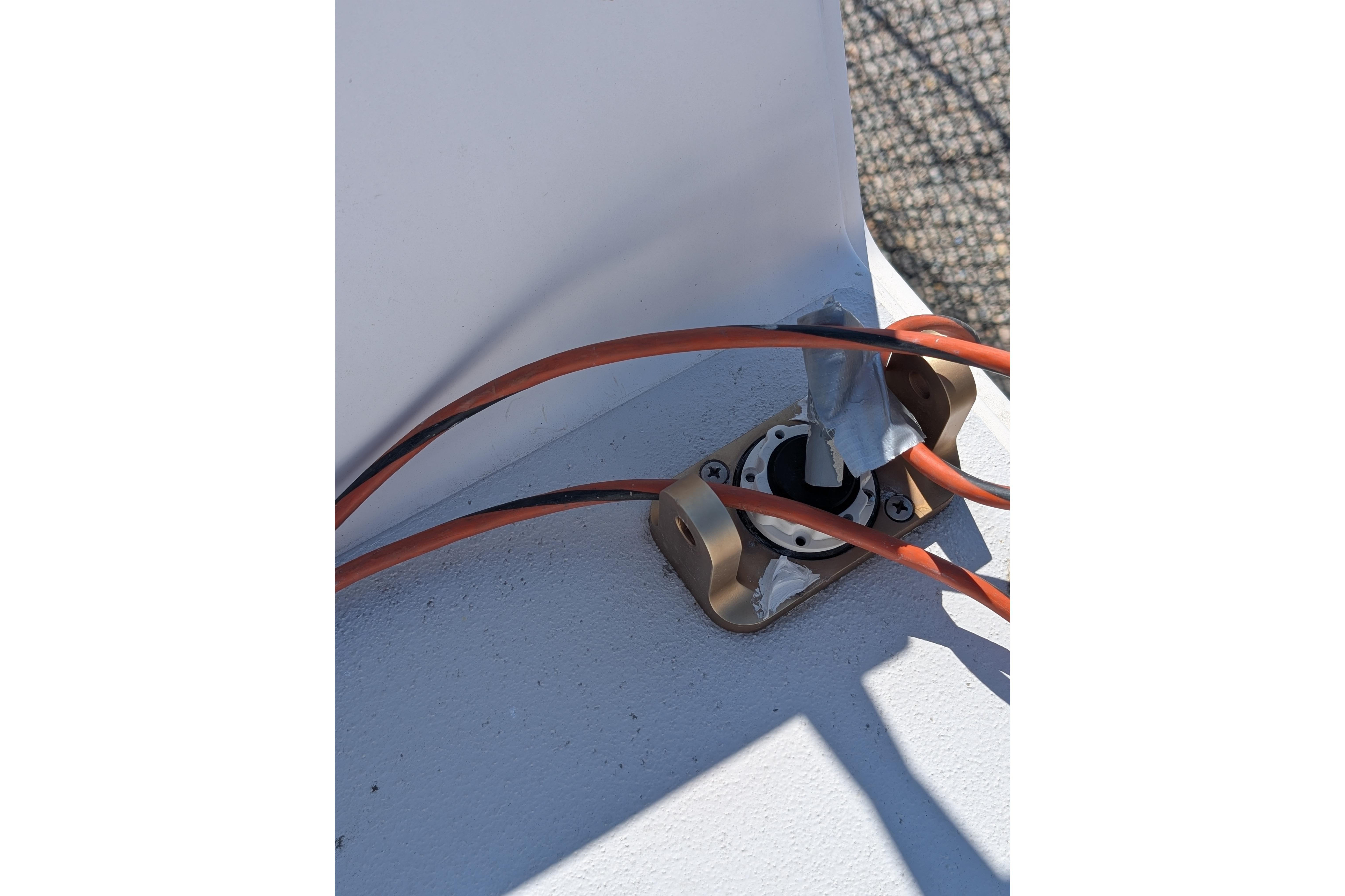 Close-up of wiring on a 2018 J Boats J/121 sailboat deck.
