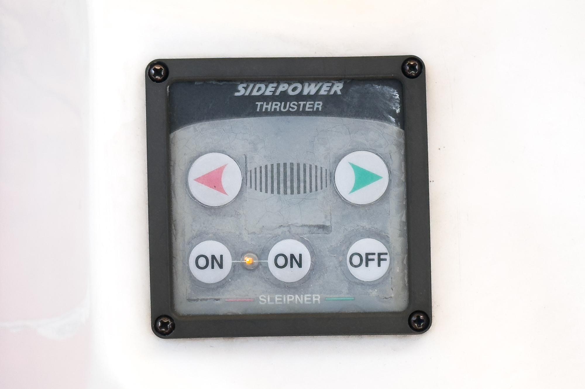 Side-Power thruster control panel on a 2001 Hylas 49 yacht.