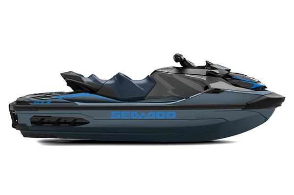 Manufacturer Provided Image: 2026 Sea-Doo GTX 230 jet ski, sleek design, side view, blue and black color scheme.