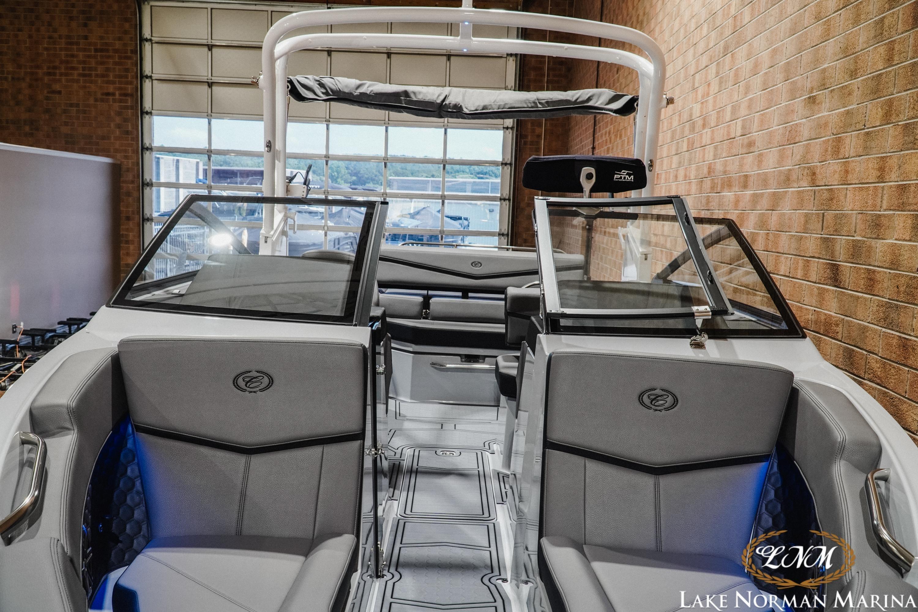 2026 Cobalt R4 Surf boat interior with sleek design at Lake Norman Marina.