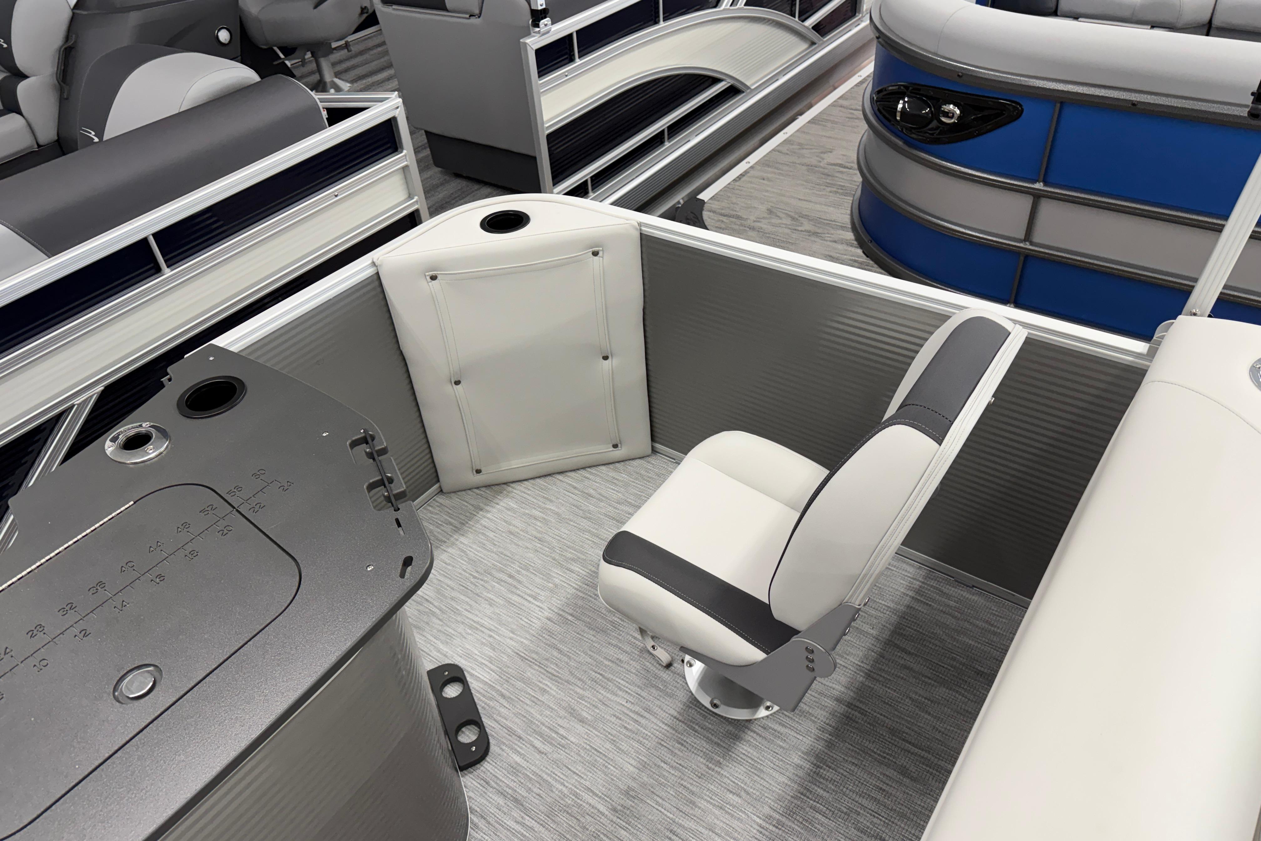 2026 Bennington 20 SF boat interior with seating and control panel.