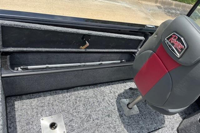 2026 Ranger VS1782SC Angler boat interior with storage compartment and seat.