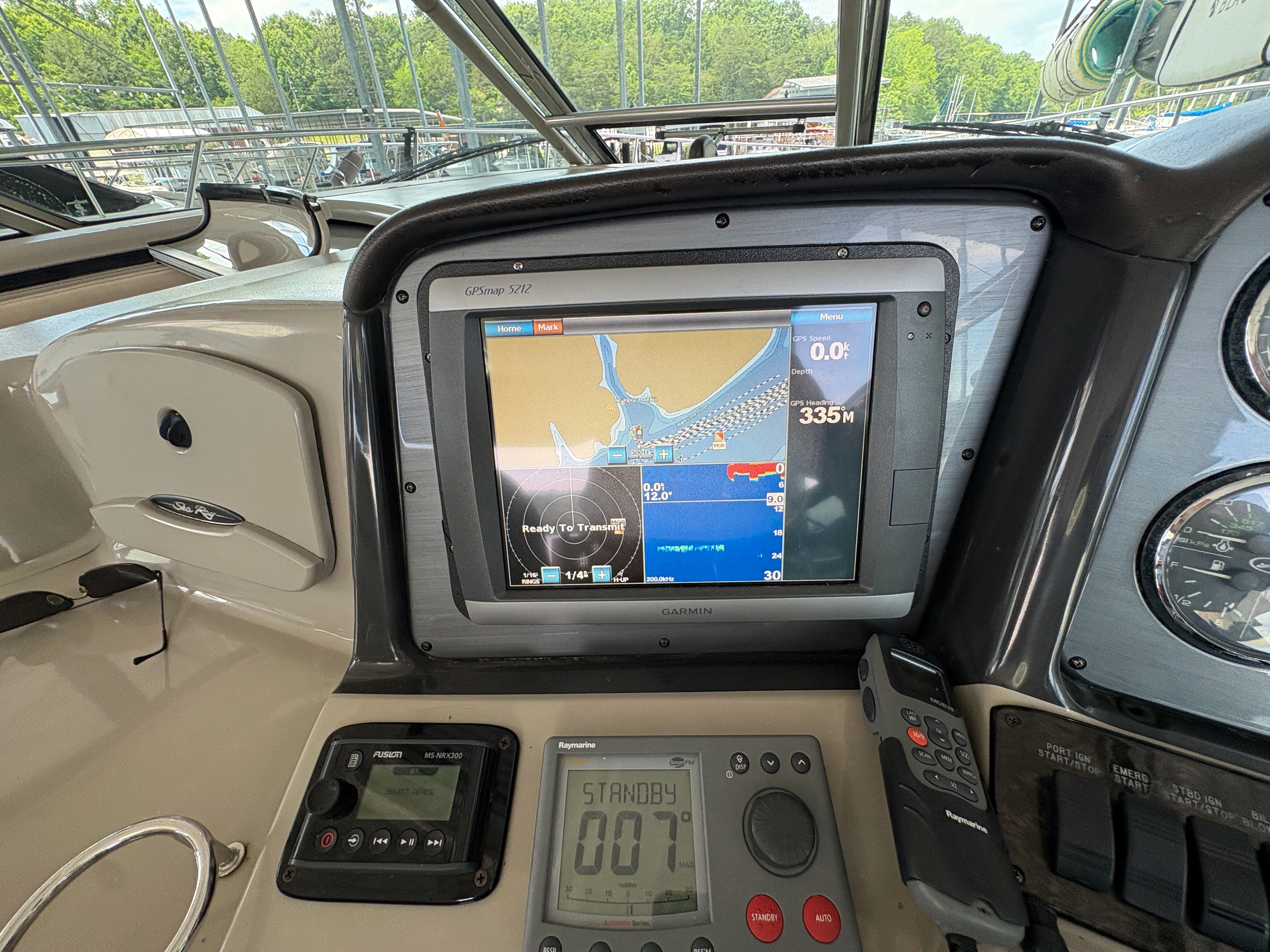 Navigation system on a 2005 Sea Ray 420 Sundancer yacht.