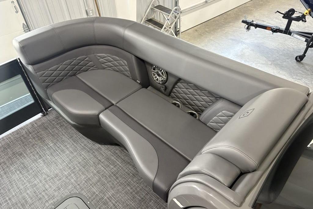 Luxurious seating in the 2026 Godfrey Monaco 235 SFLC iMPACT 2.0 Package boat.