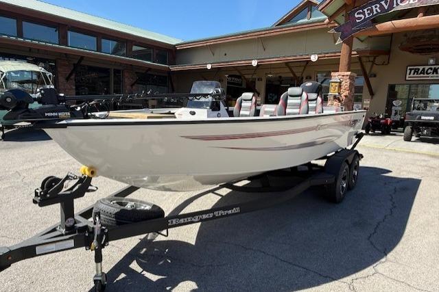 2026 Ranger VS1882SC Reata boat on trailer outside dealership.