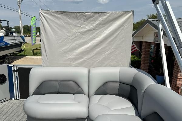 2024 Landau ATLANTIS 230C pontoon boat with gray seating.