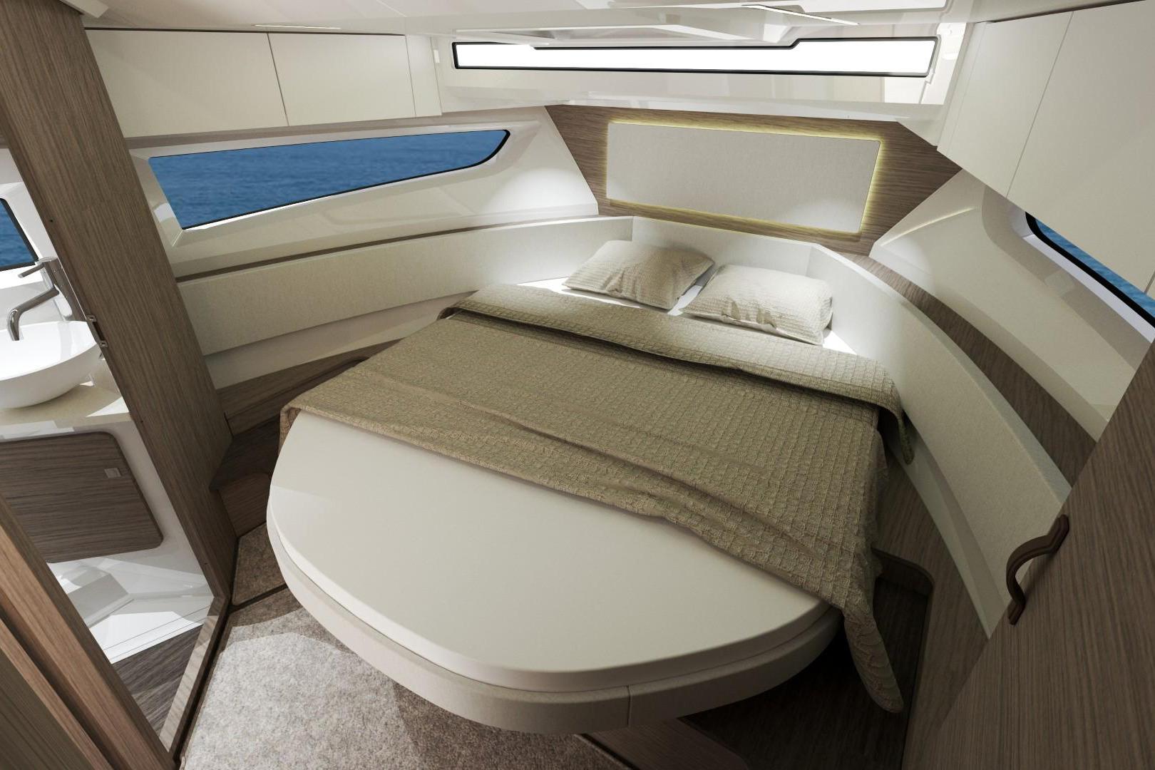 Manufacturer Provided Image: Luxurious interior cabin of 2026 Jeanneau NC 1095 Coupe Series 2 yacht.