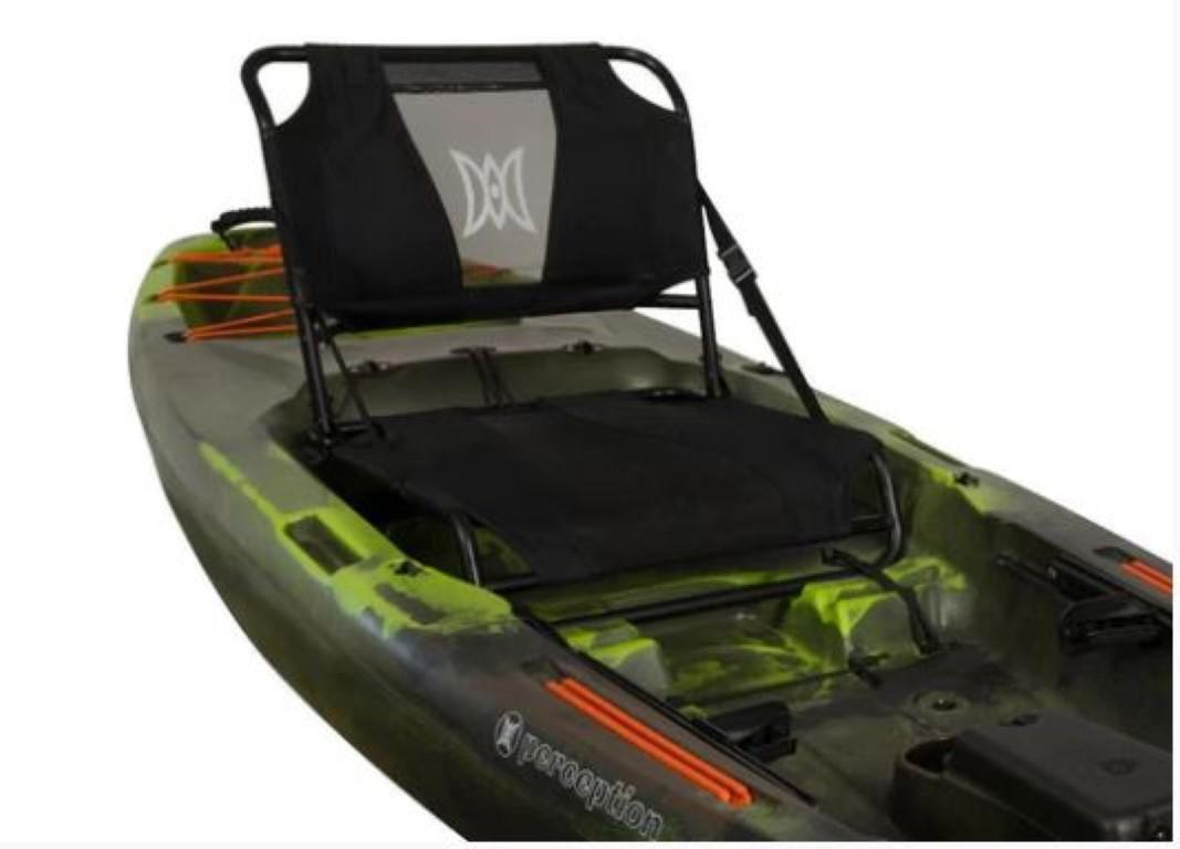2023 Perception Kayaks Pro 10, green and black, with adjustable seat.