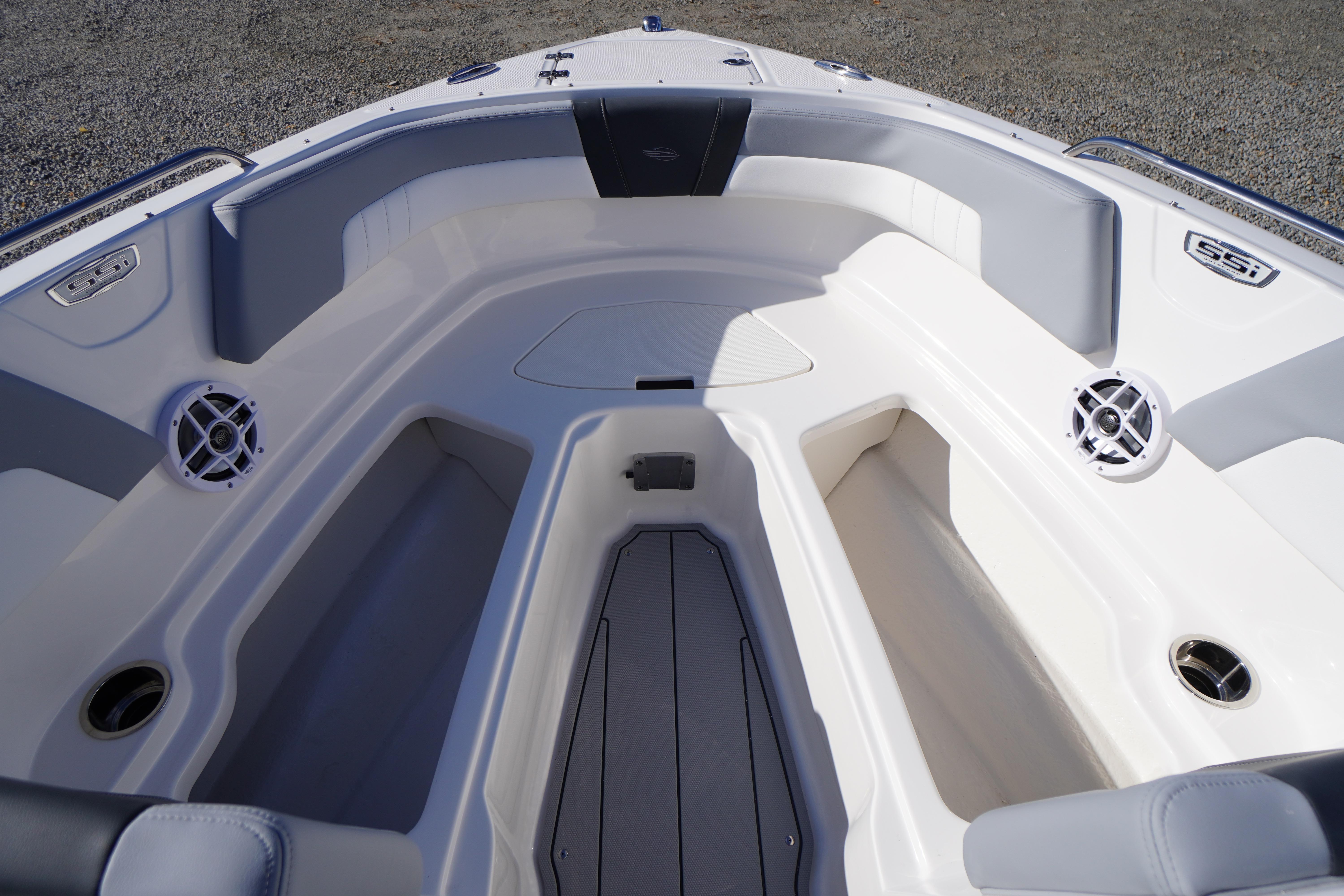2026 Chaparral 23 SSi OB boat interior with spacious seating and modern design.