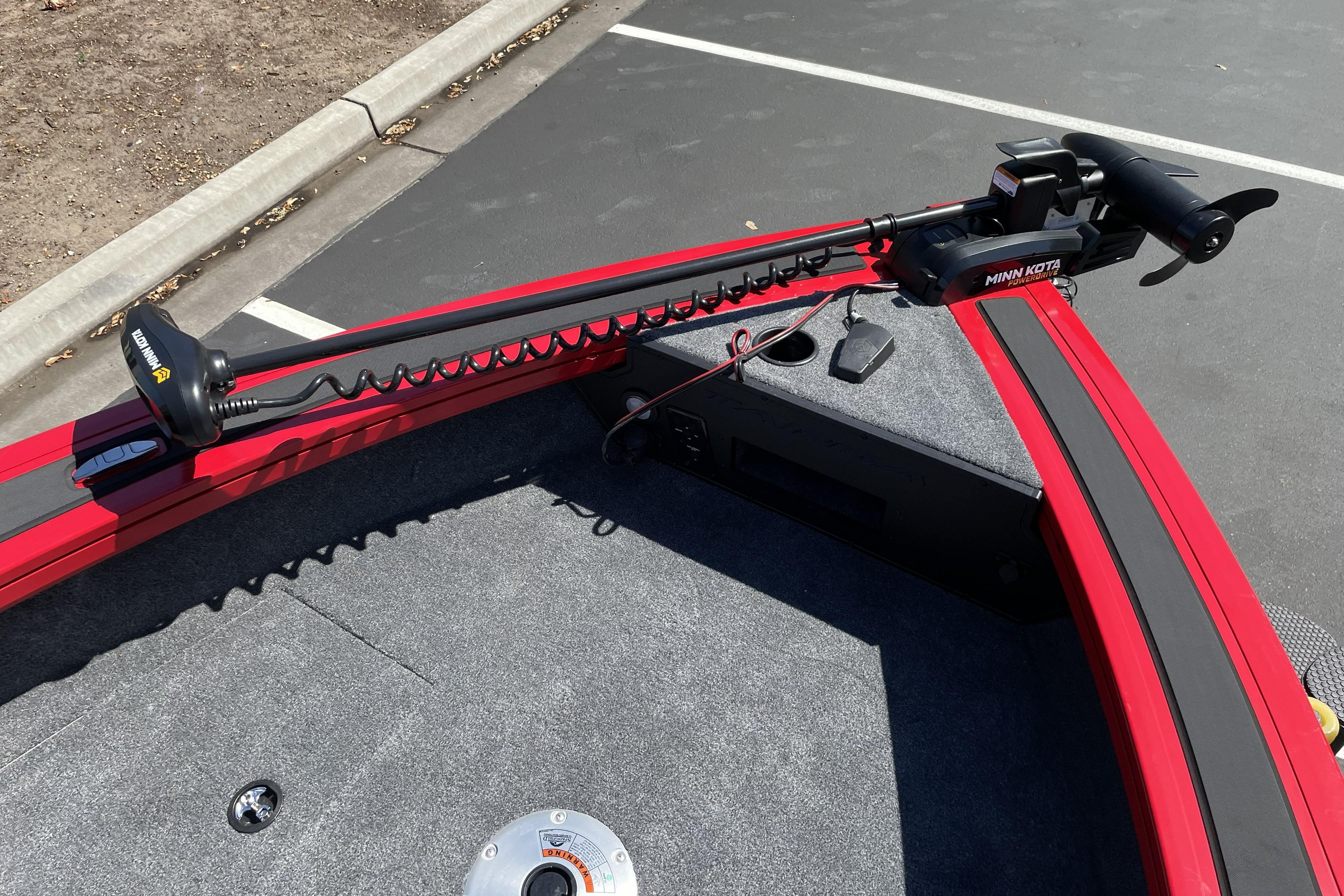 2026 Tracker Targa V-18 WT boat with Minn Kota trolling motor on deck.