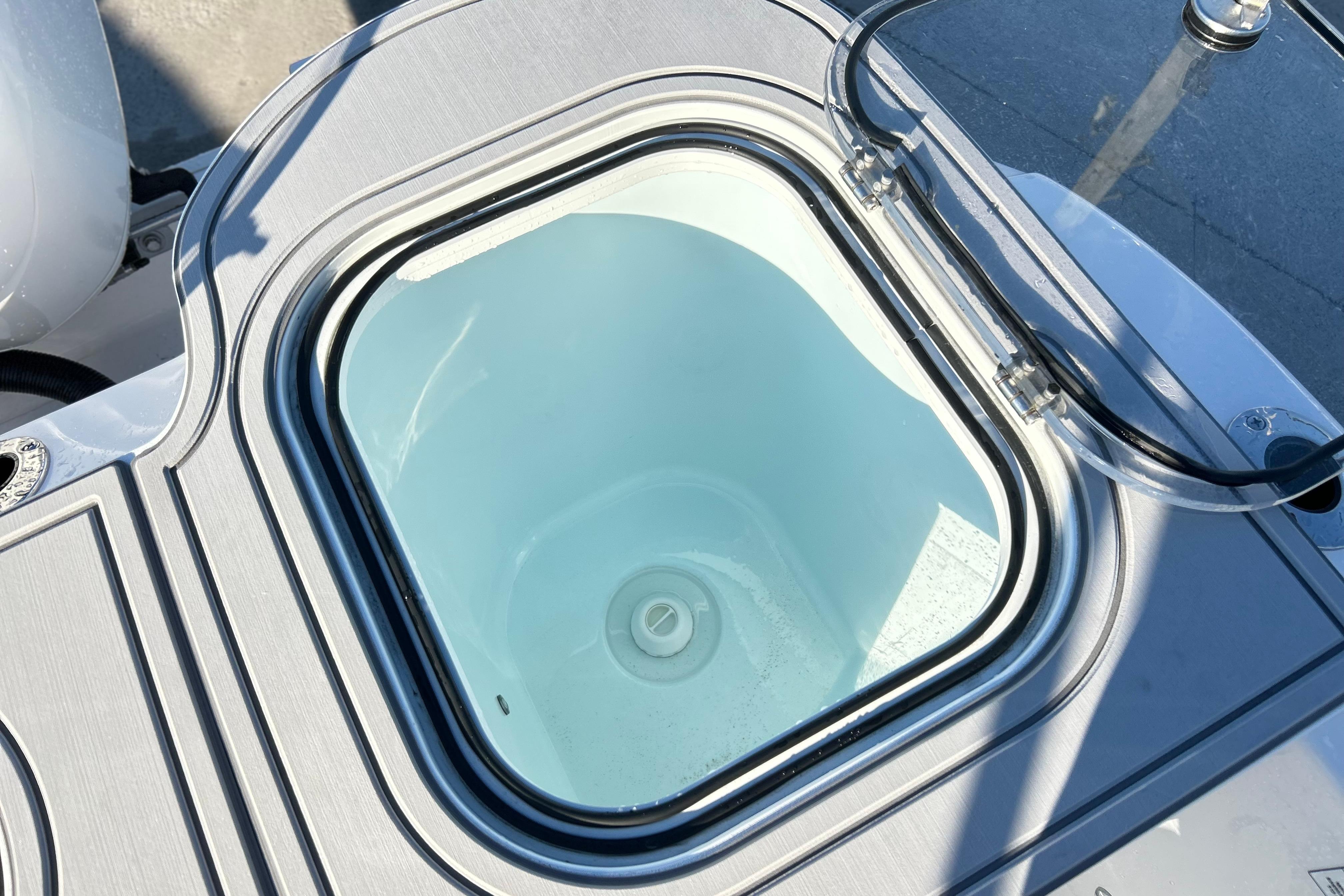 Livewell on 2026 Sea Fox 288 Commander boat, featuring a sleek, modern design.