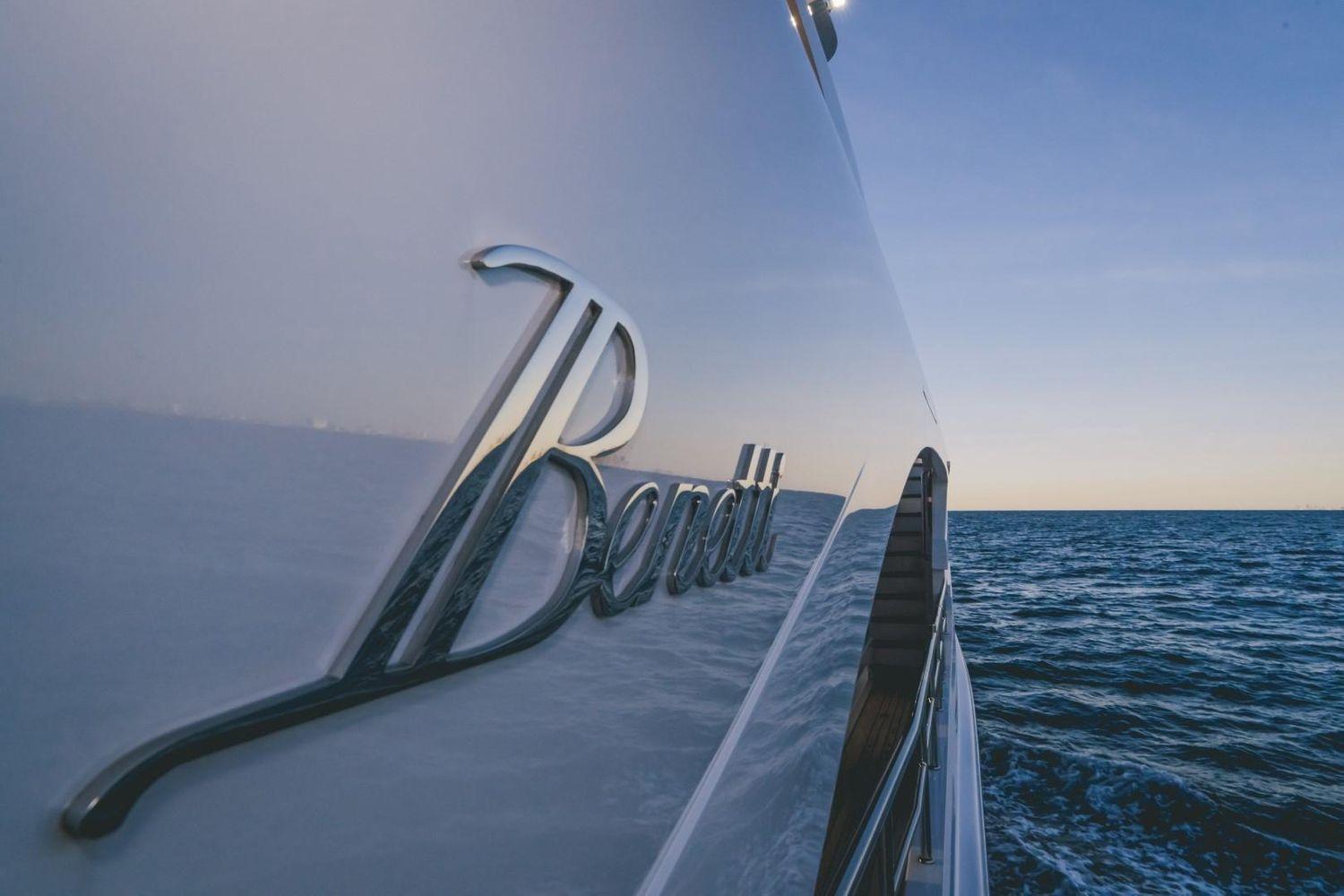 Benetti Delfino Co Ownership yacht on open sea, 2020 model, side view.