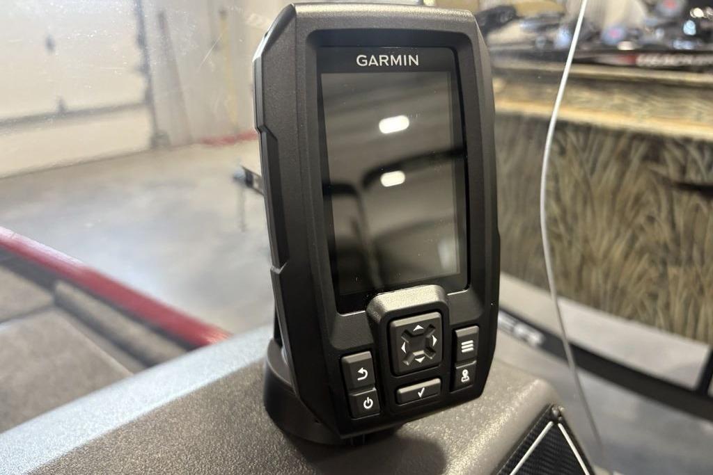 Garmin device on 2026 Tracker Bass Tracker Classic XL boat dashboard.