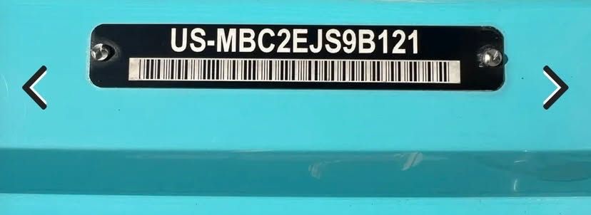 MasterCraft NXT22 2021 serial number on turquoise background.