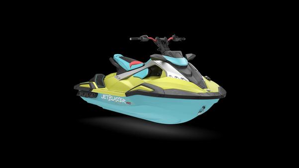 2025 Yamaha Waverunner Jet Blaster Pro 2up in vibrant colors on black background.