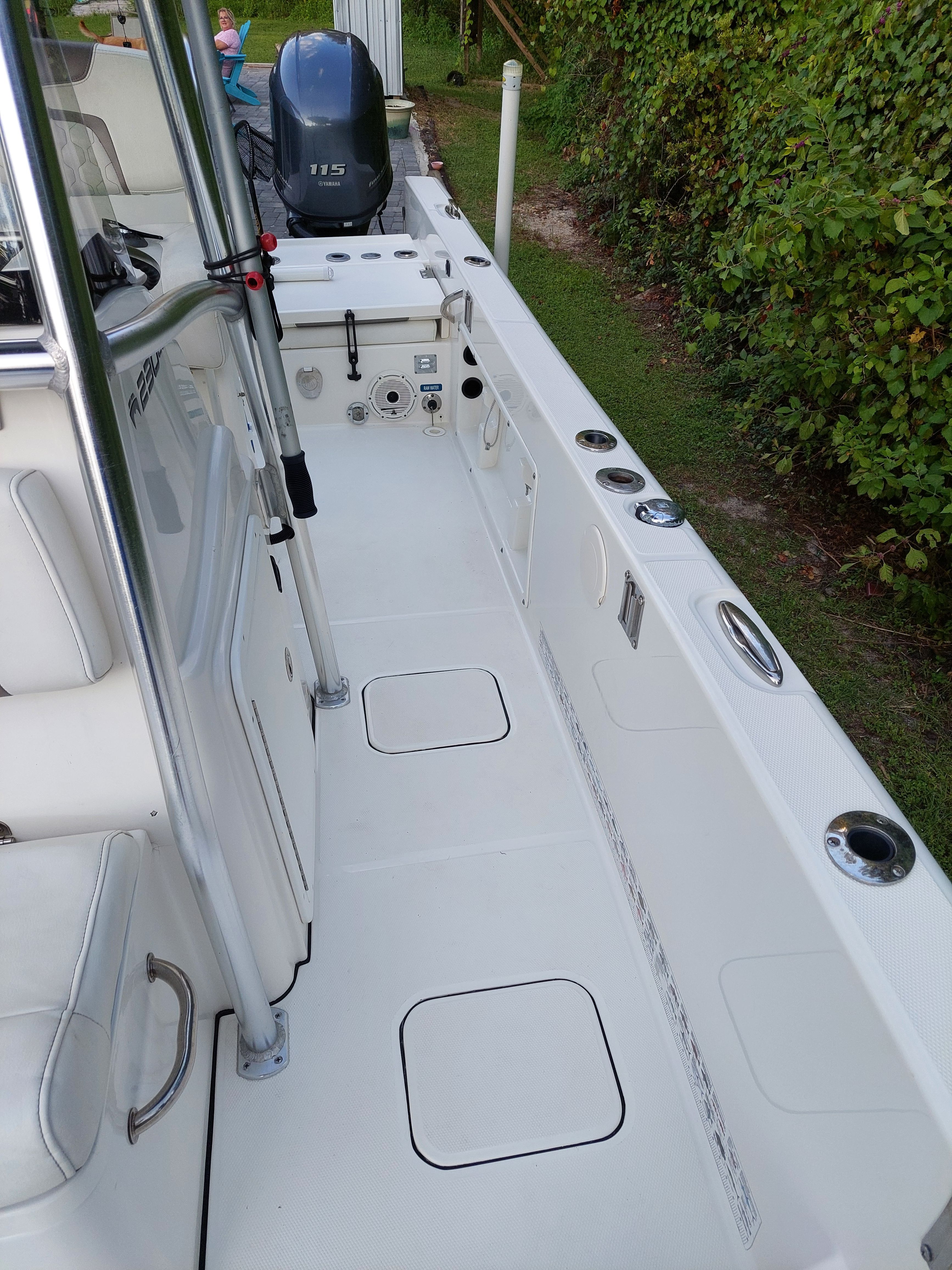Interior view of a 2020 World Cat 230 CC boat.