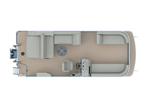 Top view of 2025 Godfrey SWEETWATER 2286 SFL pontoon boat layout.