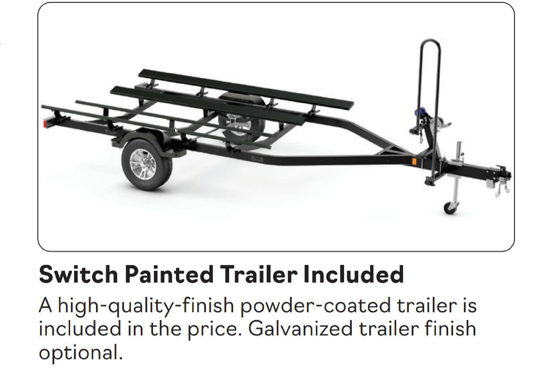 2026 Sea-Doo Switch Cruise 21 trailer, powder-coated, high-quality finish included. Galvanized option available.