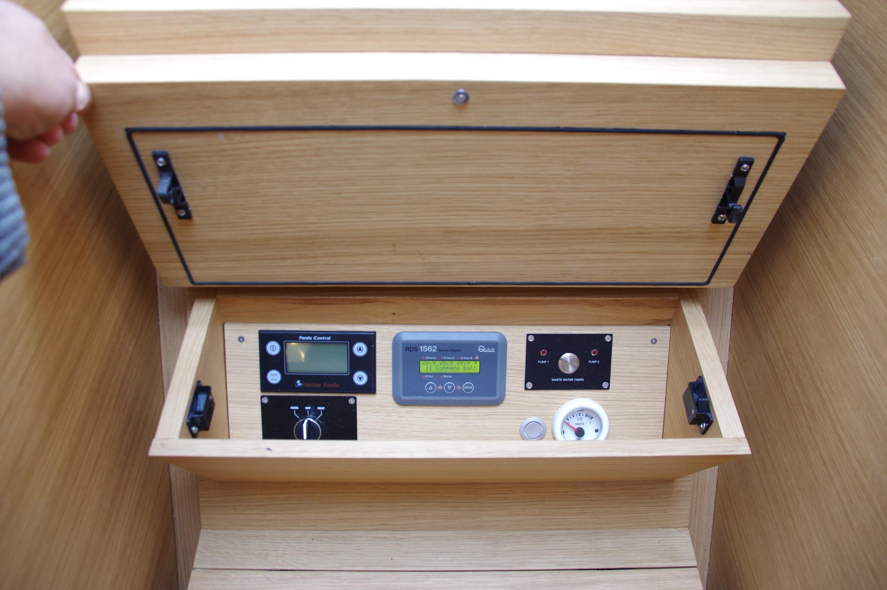 Control panel of 2025 Pardo Yachts 50, featuring modern navigation and monitoring systems.