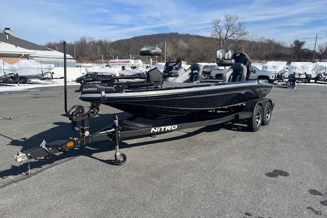 2026 Nitro Z19 XL Pro boat on trailer in outdoor setting.