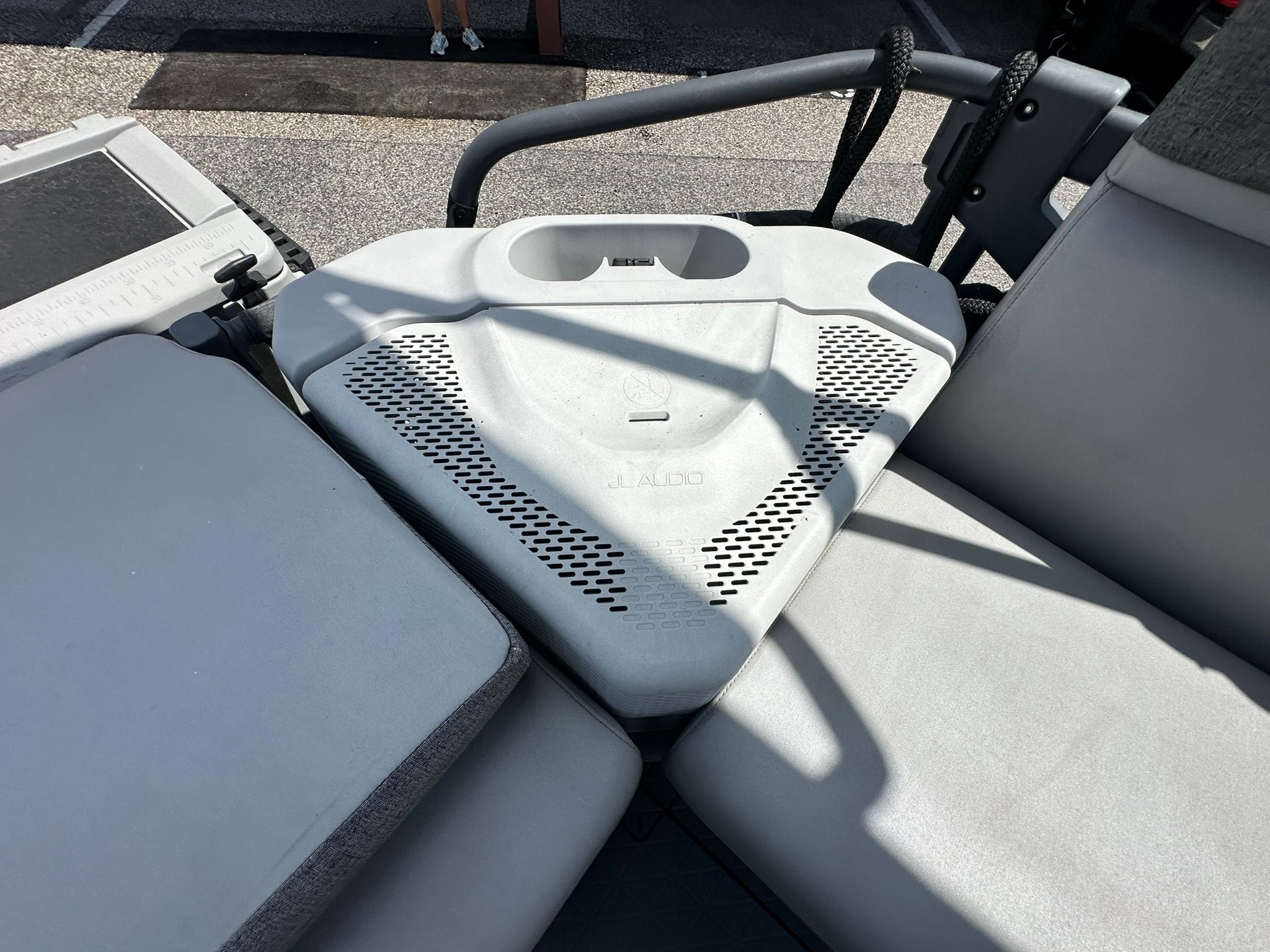 Close-up of the seating area on a 2023 Sea-Doo 21 SWITCH SPORT.