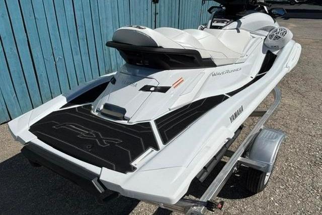 2026 Yamaha WaveRunner FX Cruiser SVHO on trailer, white and black design.