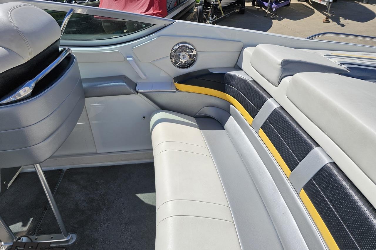 Interior of a 2014 Formula 292 FASTech boat with sleek seating and modern design.