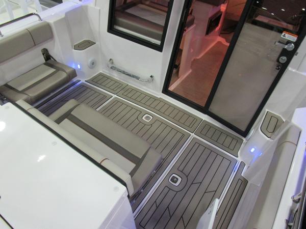 2025 Cutwater C-248 Coupe interior with sleek seating and modern design.