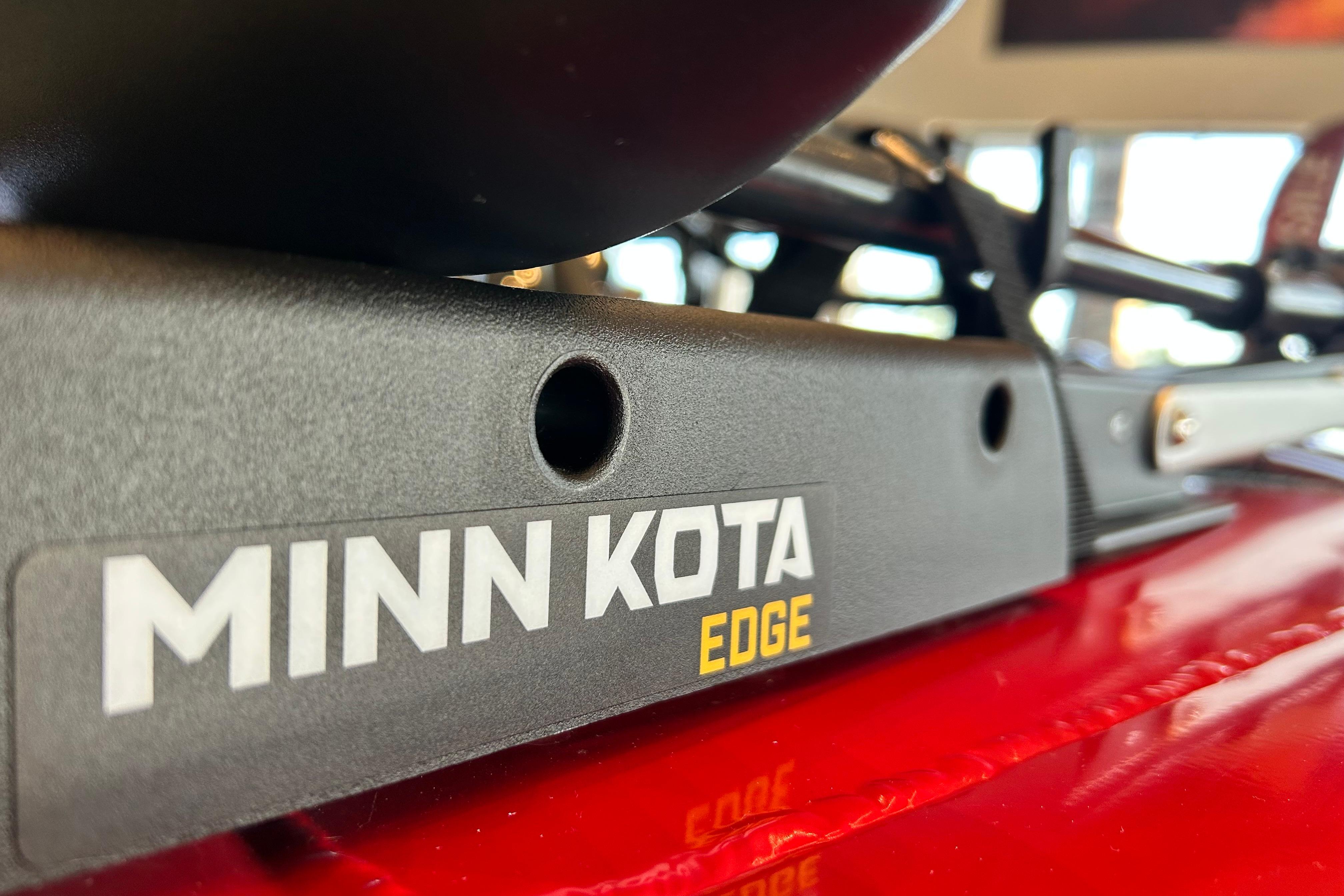 Close-up of Minn Kota Edge trolling motor on 2026 Tracker Pro Team 175 boat.