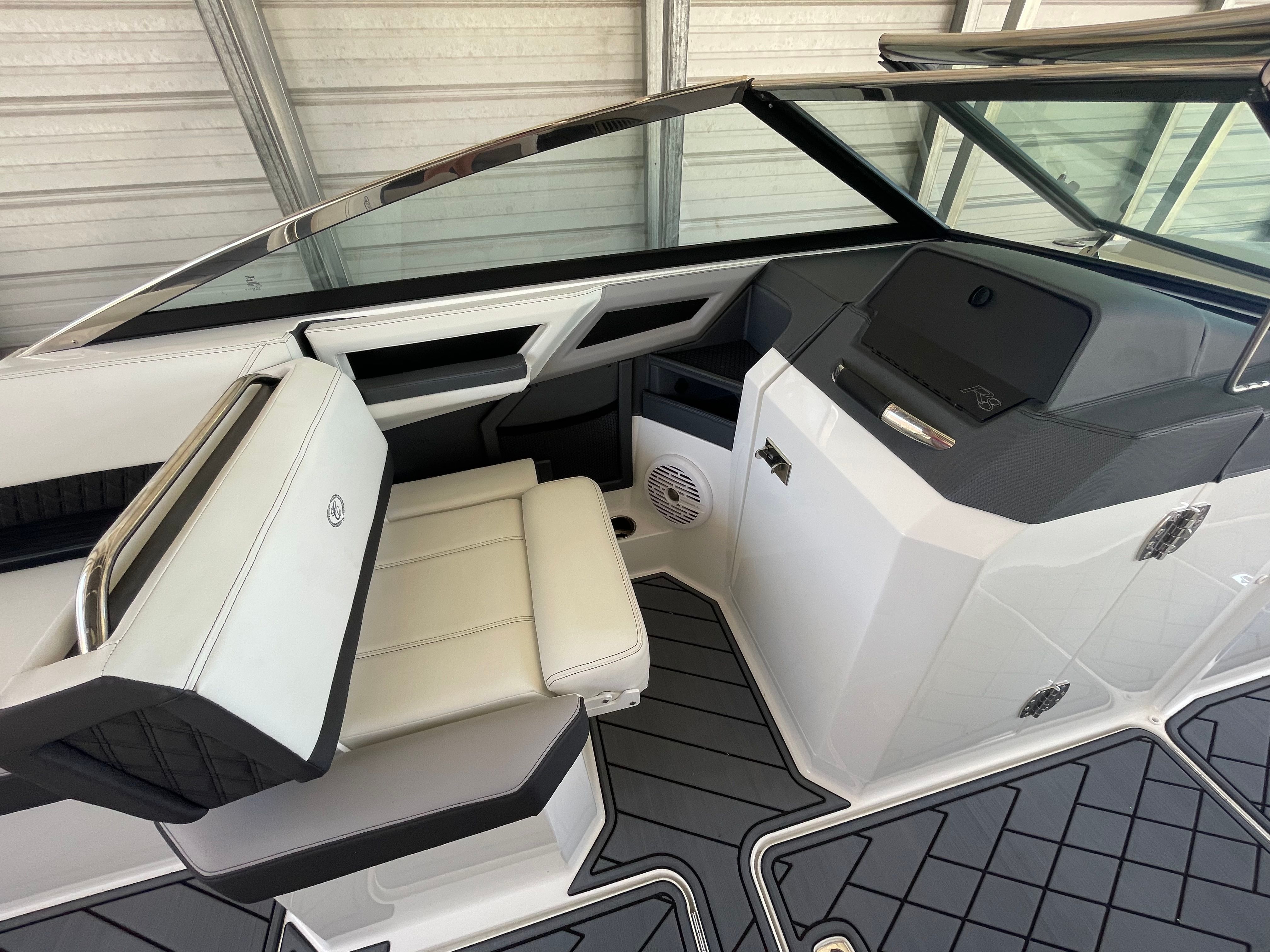 Interior of 2022 Cobalt R8 Outboard with modern design.
